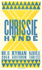 Chrissie Hynde - Ryman Auditorium Print